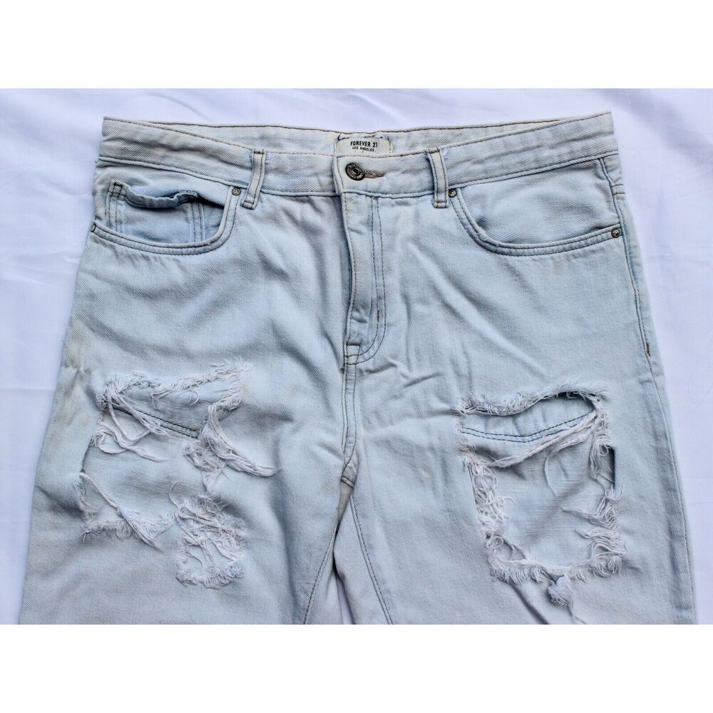 Forever 21 Light Wash Distressed Jeans Size 29 - Picture 4 of 9